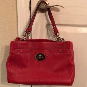 Coach Red Leather Tote